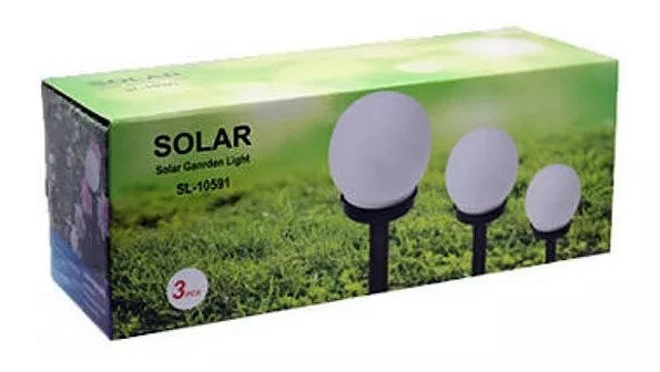 pack 3 Foco Estaca Led Solar globo