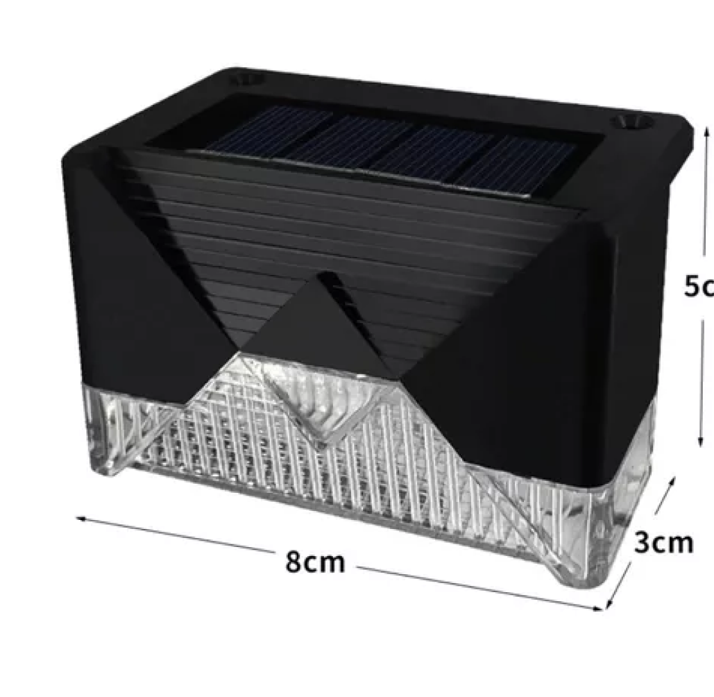 Pack 8 Focos Led Escalera Solar Blanco